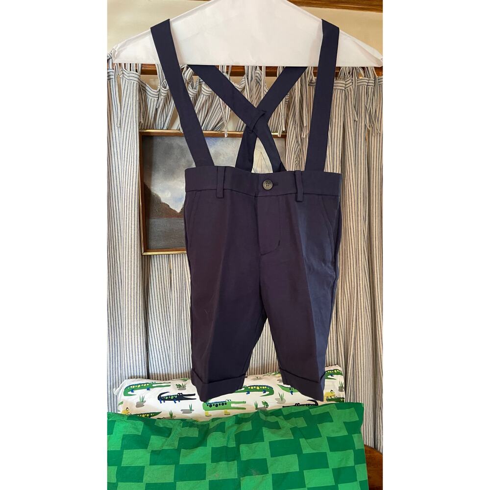 Janie & Jack Special Occasion Suspender Shorts Navy Size 6